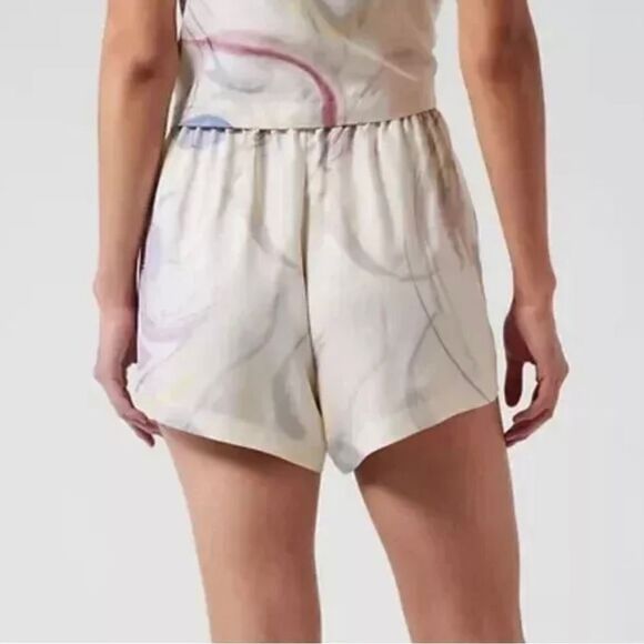 Athleta Women’s Calm Cool Sleep Shorts Marble Cream  Size Large NWT $54 - Picture 3 of 5